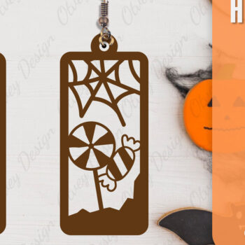 Intra απο ξύλο plywood Χρώμα wenge 3mm-4mm πάχος - Αποκριάτικα σκουλαρίκια με λέιζερ Δίασταση 3x3 cm INTRAFABR-112877561 - Image 10