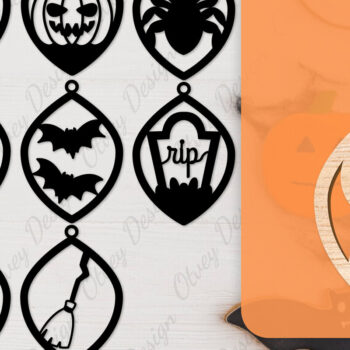 Intra απο ξύλο plywood  Χρώμα wenge 3mm-4mm πάχος - Αποκριάτικα σκουλαρίκια με λέιζερ Δίασταση 3x3 cm INTRAFABR-112877606 - Image 1