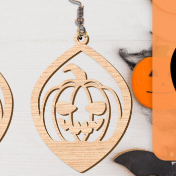 Intra απο ξύλο plywood  Χρώμα wenge 3mm-4mm πάχος - Αποκριάτικα σκουλαρίκια με λέιζερ Δίασταση 3x3 cm INTRAFABR-112877606 - Image 4