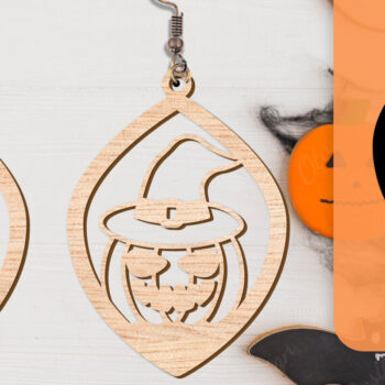 Intra απο ξύλο plywood  Χρώμα wenge 3mm-4mm πάχος - Αποκριάτικα σκουλαρίκια με λέιζερ Δίασταση 3x3 cm INTRAFABR-112877606 - Image 8