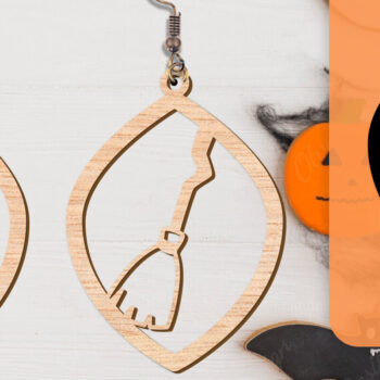 Intra απο ξύλο plywood  Χρώμα wenge 3mm-4mm πάχος - Αποκριάτικα σκουλαρίκια με λέιζερ Δίασταση 3x3 cm INTRAFABR-112877606 - Image 11