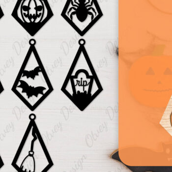 Intra απο ξύλο plywood  Χρώμα wenge 3mm-4mm πάχος - Αποκριάτικα σκουλαρίκια με λέιζερ Δίασταση 3x3 cm INTRAFABR-112877632 - Image 1