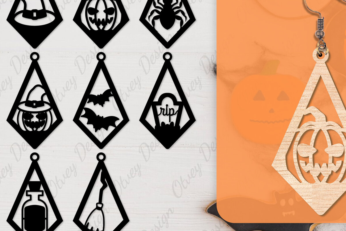 Intra απο ξύλο plywood  Χρώμα wenge 3mm-4mm πάχος - Αποκριάτικα σκουλαρίκια με λέιζερ Δίασταση 3x3 cm INTRAFABR-112877632