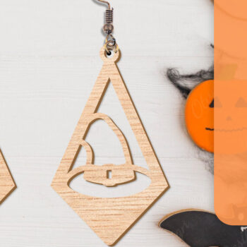 Intra απο ξύλο plywood  Χρώμα wenge 3mm-4mm πάχος - Αποκριάτικα σκουλαρίκια με λέιζερ Δίασταση 3x3 cm INTRAFABR-112877632 - Image 3