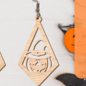 Intra απο ξύλο plywood  Χρώμα wenge 3mm-4mm πάχος - Αποκριάτικα σκουλαρίκια με λέιζερ Δίασταση 3x3 cm INTRAFABR-112877632 - Image 8