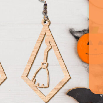 Intra απο ξύλο plywood  Χρώμα wenge 3mm-4mm πάχος - Αποκριάτικα σκουλαρίκια με λέιζερ Δίασταση 3x3 cm INTRAFABR-112877632 - Image 11