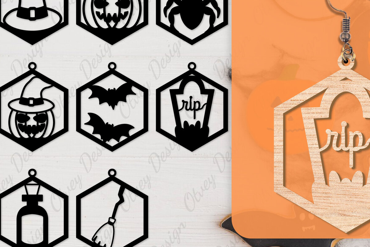 Intra απο ξύλο plywood  Χρώμα wenge 3mm-4mm πάχος - Αποκριάτικα σκουλαρίκια με λέιζερ Δίασταση 3x3 cm INTRAFABR-112877339