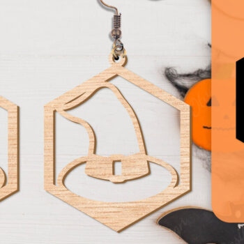 Intra απο ξύλο plywood  Χρώμα wenge 3mm-4mm πάχος - Αποκριάτικα σκουλαρίκια με λέιζερ Δίασταση 3x3 cm INTRAFABR-112877339 - Image 3