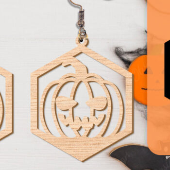 Intra απο ξύλο plywood  Χρώμα wenge 3mm-4mm πάχος - Αποκριάτικα σκουλαρίκια με λέιζερ Δίασταση 3x3 cm INTRAFABR-112877339 - Image 4