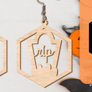 Intra απο ξύλο plywood  Χρώμα wenge 3mm-4mm πάχος - Αποκριάτικα σκουλαρίκια με λέιζερ Δίασταση 3x3 cm INTRAFABR-112877339 - Image 10