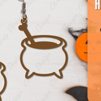 Intra απο ξύλο plywood  Χρώμα wenge 3mm-4mm πάχος - Αποκριάτικα σκουλαρίκια με λέιζερ Δίασταση 3x3 cm INTRAFABR-112294367 - Image 4