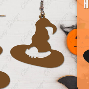 Intra απο ξύλο plywood  Χρώμα wenge 3mm-4mm πάχος - Αποκριάτικα σκουλαρίκια με λέιζερ Δίασταση 3x3 cm INTRAFABR-112294367 - Image 6