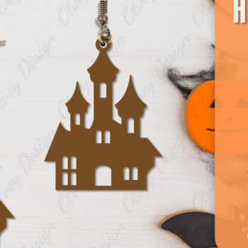 Intra απο ξύλο plywood  Χρώμα wenge 3mm-4mm πάχος - Αποκριάτικα σκουλαρίκια με λέιζερ Δίασταση 3x3 cm INTRAFABR-112294367 - Image 7