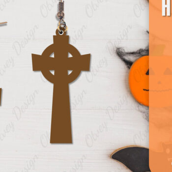 Intra απο ξύλο plywood  Χρώμα wenge 3mm-4mm πάχος - Αποκριάτικα σκουλαρίκια με λέιζερ Δίασταση 3x3 cm INTRAFABR-112294367 - Image 8