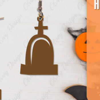 Intra απο ξύλο plywood  Χρώμα wenge 3mm-4mm πάχος - Αποκριάτικα σκουλαρίκια με λέιζερ Δίασταση 3x3 cm INTRAFABR-112294367 - Image 9