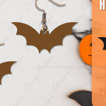 Intra απο ξύλο plywood  Χρώμα wenge 3mm-4mm πάχος - Αποκριάτικα σκουλαρίκια με λέιζερ Δίασταση 3x3 cm INTRAFABR-112294367 - Image 11