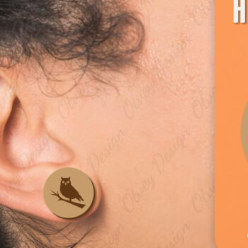 Intra απο ξύλο plywood  Χρώμα wenge 3mm-4mm πάχος - Αποκριάτικα σκουλαρίκια με λέιζερ Δίασταση 3x3 cm INTRAFABR-112294426 - Image 1