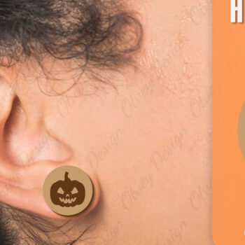 Intra απο ξύλο plywood  Χρώμα wenge 3mm-4mm πάχος - Αποκριάτικα σκουλαρίκια με λέιζερ Δίασταση 3x3 cm INTRAFABR-112294426 - Image 9