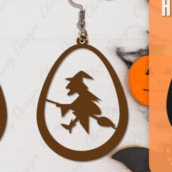 Intra απο ξύλο plywood  Χρώμα wenge 3mm-4mm πάχος - Αποκριάτικα σκουλαρίκια με λέιζερ Δίασταση 3x3 cm INTRAFABR-112294449 - Image 2