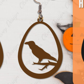 Intra απο ξύλο plywood  Χρώμα wenge 3mm-4mm πάχος - Αποκριάτικα σκουλαρίκια με λέιζερ Δίασταση 3x3 cm INTRAFABR-112294449 - Image 6