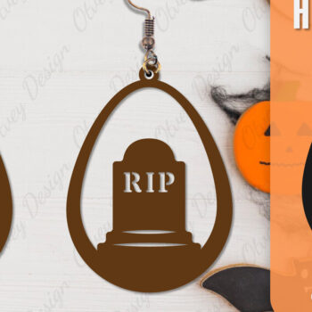 Intra απο ξύλο plywood  Χρώμα wenge 3mm-4mm πάχος - Αποκριάτικα σκουλαρίκια με λέιζερ Δίασταση 3x3 cm INTRAFABR-112294449 - Image 7