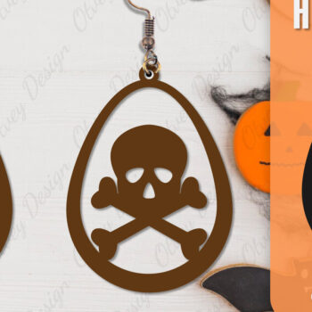 Intra απο ξύλο plywood  Χρώμα wenge 3mm-4mm πάχος - Αποκριάτικα σκουλαρίκια με λέιζερ Δίασταση 3x3 cm INTRAFABR-112294449 - Image 8