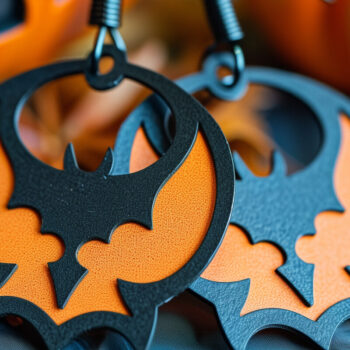 Intra απο ξύλο plywood  Χρώμα wenge 3mm-4mm πάχος - Αποκριάτικα Σκουλαρίκια Cut Δίασταση 3x3 cm INTRAFABR-85557425 - Image 1