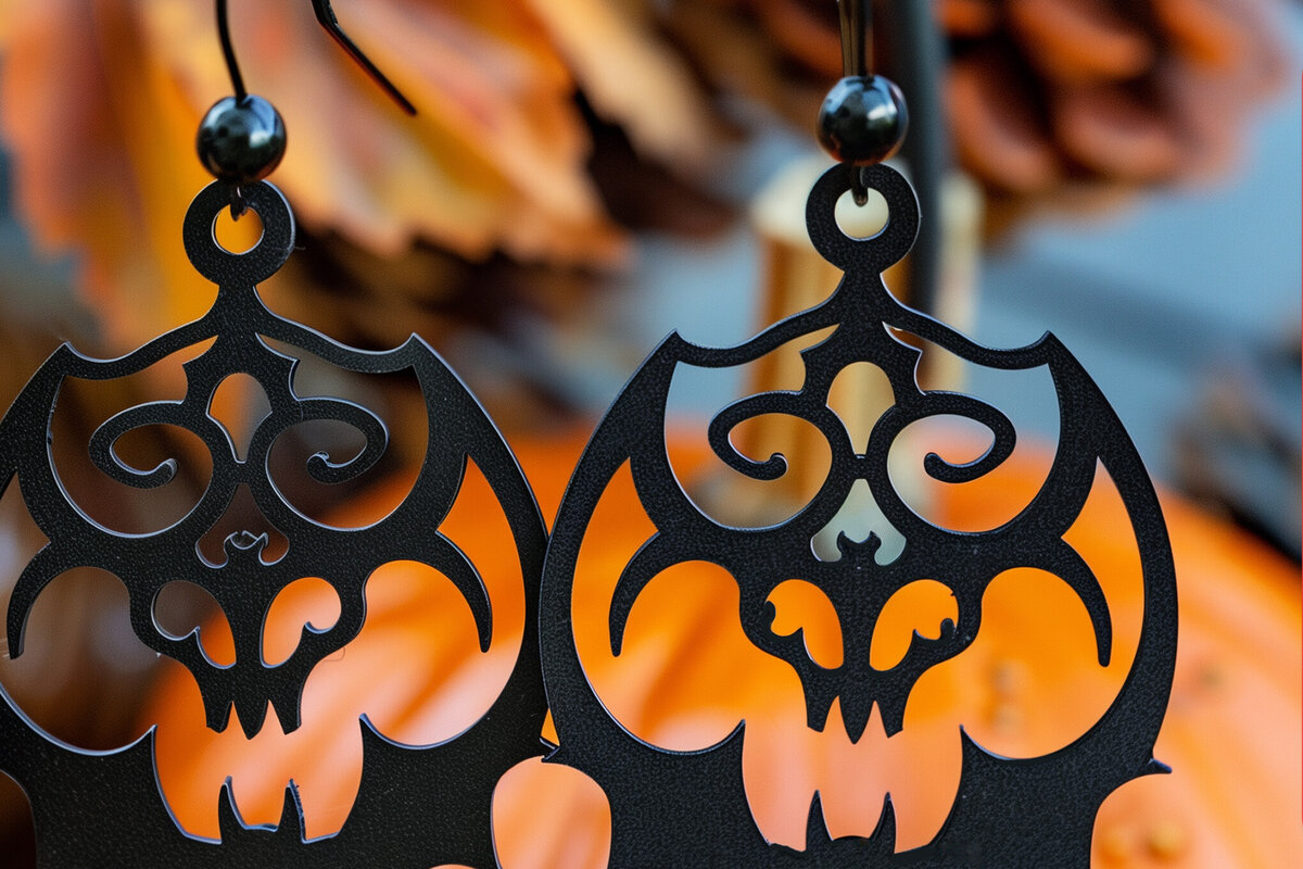 Intra απο ξύλο plywood  Χρώμα wenge 3mm-4mm πάχος - Αποκριάτικα Σκουλαρίκια Cut Δίασταση 3x3 cm INTRAFABR-107725342