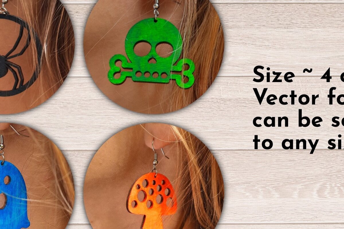 Intra απο ξύλο plywood  Χρώμα wenge 3mm-4mm πάχος - Αποκριάτικα σκουλαρίκια , Skull Δίασταση 3x3 cm INTRAFABR-98902957