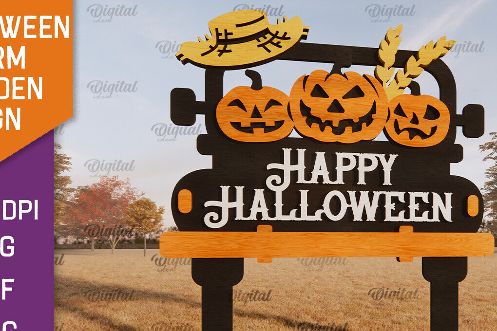 Intra απο ξύλο plywood  Χρώμα wenge 3mm-4mm πάχος - Αποκριάτικη φάρμα κήπου σημάδι LaserCut Δίασταση 15x15 cm INTRAFABR-98590042