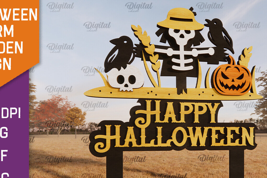 Intra απο ξύλο plywood  Χρώμα wenge 3mm-4mm πάχος - Αποκριάτικη φάρμα κήπου σημάδι LaserCut Δίασταση 15x15 cm INTRAFABR-98590098