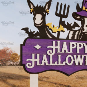 Intra απο ξύλο plywood  Χρώμα wenge 3mm-4mm πάχος - Αποκριάτικη φάρμα κήπου σημάδι LaserCut Δίασταση 15x15 cm INTRAFABR-98590116