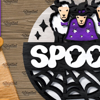 Intra απο ξύλο plywood  Χρώμα wenge 3mm-4mm πάχος - Δέσμη λέιζερ στρογγυλής φάρμας Halloween Δίασταση 15x15 cm INTRAFABR-98590122 - Image 6