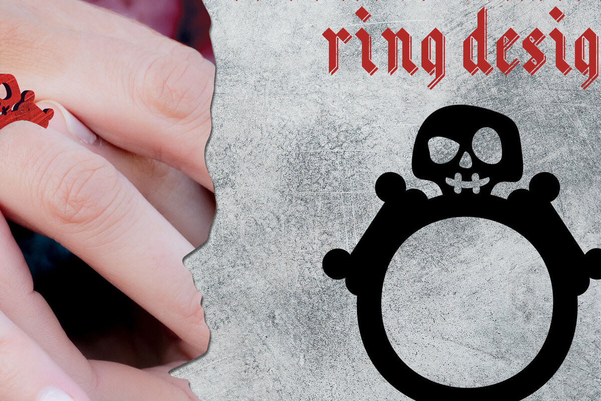 Intra απο ξύλο plywood  Χρώμα wenge 3mm-4mm πάχος - Δαχτυλίδι αποκριών. Τρομακτικά κοσμήματα Δίασταση 15x15 cm INTRAFABR-98590132