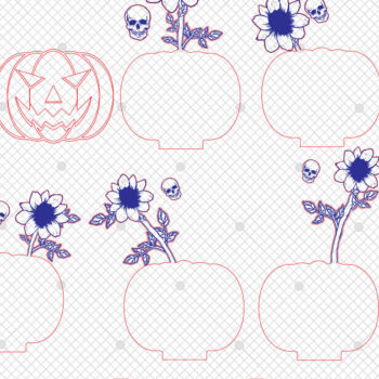 Intra απο ξύλο plywood  Χρώμα wenge 3mm-4mm πάχος - Επιτραπέζιο λουλούδια Halloween Δίασταση 15x15 cm INTRAFABR-98590135 - Image 6