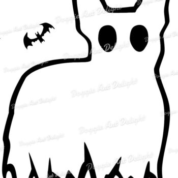 Intra απο ξύλο plywood  Χρώμα wenge 3mm-4mm πάχος - Halloween Frenchie Ghost Dog Png Δίασταση 15x15 cm INTRAFABR-98590014 - Image 2