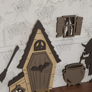 Intra απο ξύλο plywood  Χρώμα wenge 3mm-4mm πάχος - Halloween Garden Door | Μαγική Πόρτα | CNC Δίασταση 15x15 cm INTRAFABR-117463548 - Image 1