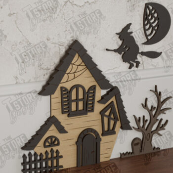 Intra απο ξύλο plywood  Χρώμα wenge 3mm-4mm πάχος - Halloween Garden Door | Μαγική Πόρτα | CNC Δίασταση 15x15 cm INTRAFABR-117463931 - Image 1