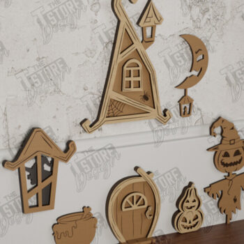 Intra απο ξύλο plywood  Χρώμα wenge 3mm-4mm πάχος - Halloween Garden Door | Μαγική Πόρτα | CNC Δίασταση 15x15 cm INTRAFABR-117535182 - Image 1