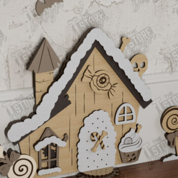 Intra απο ξύλο plywood  Χρώμα wenge 3mm-4mm πάχος - Halloween Garden Door | Μαγική Πόρτα | CNC Δίασταση 15x15 cm INTRAFABR-70872421 - Image 1