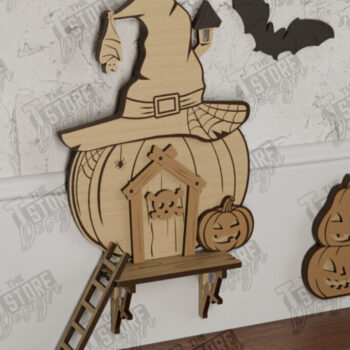 Intra απο ξύλο plywood  Χρώμα wenge 3mm-4mm πάχος - Halloween Garden Door | Μαγική Πόρτα | CNC Δίασταση 15x15 cm INTRAFABR-117535236 - Image 1