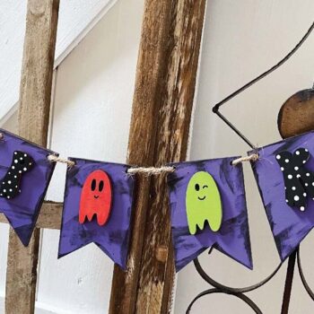 Intra απο ξύλο plywood  Χρώμα wenge 3mm-4mm πάχος - Halloween Garland Δίασταση 15x15 cm INTRAFABR-117535339 - Image 5