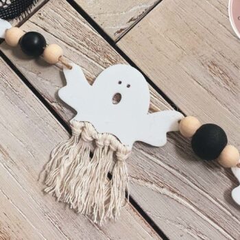 Intra απο ξύλο plywood  Χρώμα wenge 3mm-4mm πάχος - Halloween Garland Δίασταση 4x4 cm INTRAFABR-77023139 - Image 5