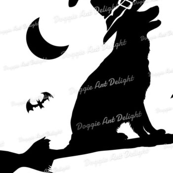 Intra απο ξύλο plywood  Χρώμα wenge 3mm-4mm πάχος - Halloween German Shepherd Spooky Dog Δίασταση 15x15 cm INTRAFABR-106470437 - Image 2