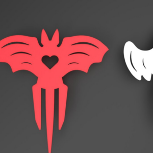 Intra απο ξύλο plywood  Χρώμα wenge 3mm-4mm πάχος - Σελιδοδείκτης αποκριών φάντασμα και νυχτερίδα Δίασταση 15x15 cm INTRAFABR-106470521