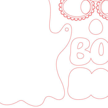 Intra απο ξύλο plywood  Χρώμα wenge 3mm-4mm πάχος - Halloween Ghost BOO Sign 3D Δίασταση 15x15 cm INTRAFABR-106470614 - Image 2