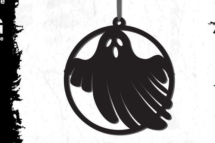 Intra απο ξύλο plywood  Χρώμα wenge 3mm-4mm πάχος - Στολίδι για το Halloween Ghost Δίασταση 5x4 cm INTRAFABR-79768638