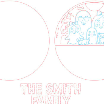 Intra απο ξύλο plywood Χρώμα wenge 3mm-4mm πάχος - Πινακίδα οικογενειακής πόρτας Halloween Ghost Δίασταση 15x15 cm INTRAFABR-98225750 - Image 4