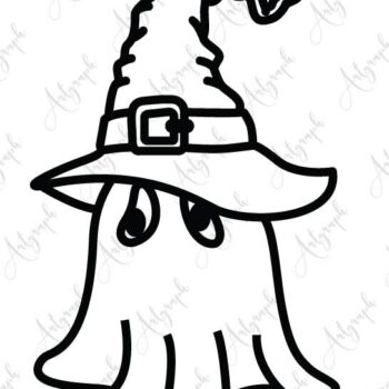 Intra απο ξύλο plywood Χρώμα wenge 3mm-4mm πάχος - Halloween Ghost, διάνυσμα κοπής με λέιζερ Δίασταση 15x15 cm INTRAFABR-71980486 - Image 1