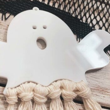 Intra απο ξύλο plywood  Χρώμα wenge 3mm-4mm πάχος - Halloween Ghost Macrame Δίασταση 15x15 cm INTRAFABR-71980523 - Image 3